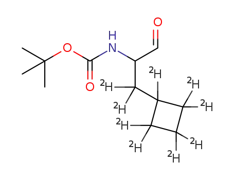 Molecular Structure of 1256750-19-2 (tert-butyl (1,1-dideutero-3-oxo-1-(perdeuterocyclobutyl)propan-2-yl)carbamate)