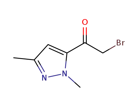 Molecular Structure of 1015936-63-6 (2-BROMO-1-(1,3-DIMETHYL-1H-PYRAZOL-5-YL)ETHANONE)
