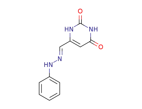 Molecular Structure of 14304-71-3 (6-[(2-phenylhydrazinylidene)methyl]pyrimidine-2,4(1H,3H)-dione)