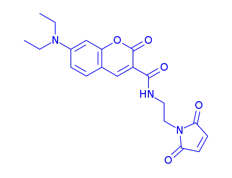 Molecular Structure of 156571-46-9 (7-DIETHYLAMINO-3-((((2-MALEIMIDYL)ETHYL)AMINO) CARBONYL)COUMARIN)