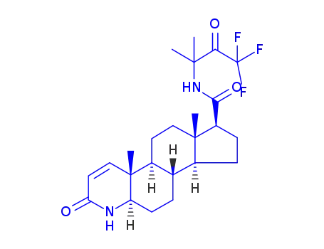 Molecular Structure of 156990-25-9 ((4aR,4bS,6aS,7S,9aS,9bS,11aR)-4a,6a-dimethyl-2-oxo-N-(4,4,4-trifluoro-2-methyl-3-oxobutan-2-yl)-2,4a,4b,5,6,6a,7,8,9,9a,9b,10,11,11a-tetradecahydro-1H-indeno[5,4-f]quinoline-7-carboxamide)