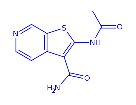 Molecular Structure of 160662-65-7 (Thieno[2,3-c]pyridine-3-carboxamide, 2-(acetylamino)- (9CI))