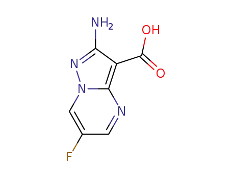 Molecular Structure of 1613191-77-7 (2-amino-6-fluoropyrazolo[1,5-a]pyrimidine-3-carboxylic acid)