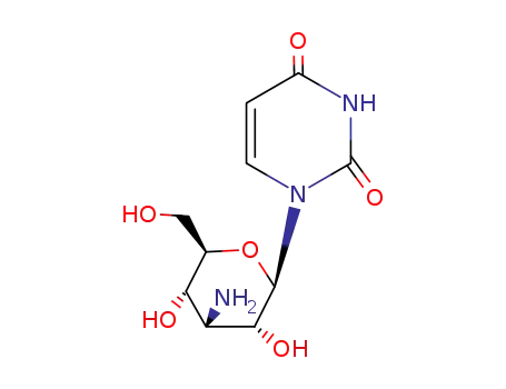 Molecular Structure of 4338-38-9 (1-(3-amino-3-deoxyhexopyranosyl)pyrimidine-2,4(1H,3H)-dione)