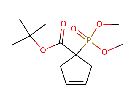 Molecular Structure of 478303-34-3 (3-CYCLOPENTENE-1-CARBOXYLIC ACID, 1-(DIMETHOXYPHOSPHINYL)-, 1,1-DIMETHYLETHYL ESTER)