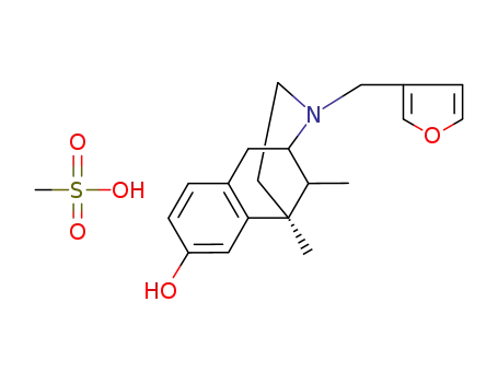 Molecular Structure of 61849-16-9 ((2R,6R,11R)-3-(furan-3-ylmethyl)-6,11-dimethyl-1,2,3,4,5,6-hexahydro-2,6-methano-3-benzazocin-8-ol methanesulfonate (salt))