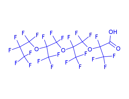 Molecular Structure of 65294-16-8 (PERFLUORO(2,5,8-TRIMETHYL-3,6,9-TRIOXADECANOIC) ACID)
