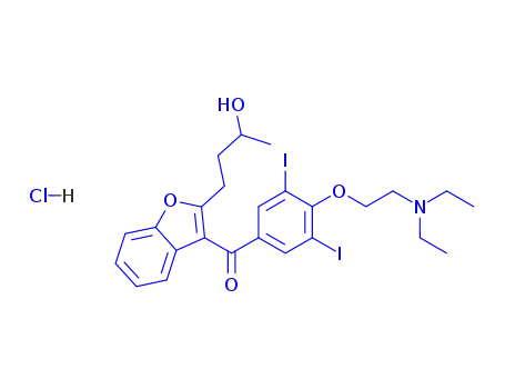 (+/-)-{4-[2-(diethylamino)ethoxy]-3,5-diiodophenyl}[2-(3-hydroxybutyl)benzofuran-3-yl]methanone hydrochloride