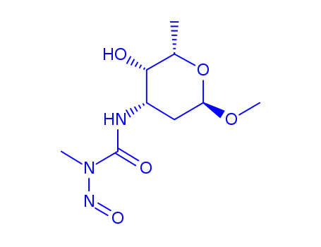 Molecular Structure of 52019-16-6 (methyl 2,3,6-trideoxy-3-{[methyl(nitroso)carbamoyl]amino}hexopyranoside)