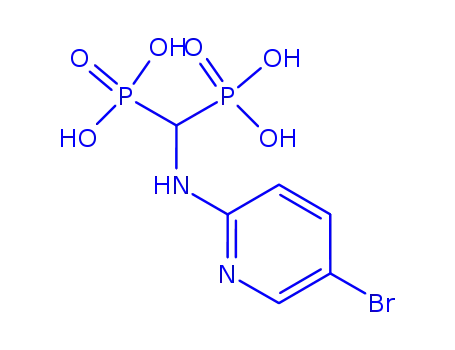 Molecular Structure of 70010-83-2 ({[(5-bromopyridin-2-yl)amino]methanediyl}bis(phosphonic acid))