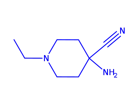 Molecular Structure of 710350-60-0 (4-Piperidinecarbonitrile,4-amino-1-ethyl-(9CI))