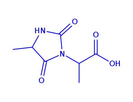 Molecular Structure of 556080-37-6 (1-Imidazolidineacetic  acid,  -alpha-,4-dimethyl-2,5-dioxo-)