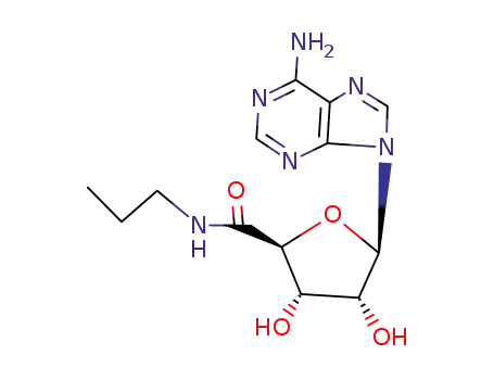 Molecular Structure of 57872-80-7 ((2S,3S,4R,5R)-5-(6-amino-9H-purin-9-yl)-3,4-dihydroxy-N-propyltetrahydrofuran-2-carboxamide (non-preferred name))