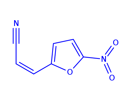 Molecular Structure of 18873-35-3 (2-Propenenitrile, 3-(5-nitro-2-furanyl)-, (Z)-)