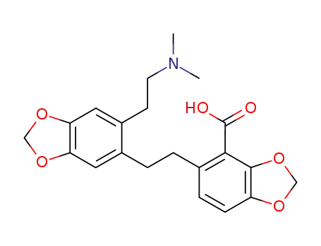 Molecular Structure of 62421-40-3 (1,3-Benzodioxole-4-carboxylic acid,
5-[2-[6-[2-(dimethylamino)ethyl]-1,3-benzodioxol-5-yl]ethyl]-)