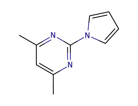 Molecular Structure of 60795-33-7 (Pyrimidine, 4,6-dimethyl-2-(1H-pyrrol-1-yl)-)