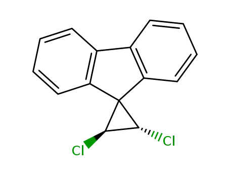 Molecular Structure of 87319-64-0 (Spiro[cyclopropane-1,9'-[9H]fluorene], 2,3-dichloro-, trans-)