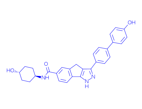 Indeno[1,2-c]pyrazole-6-carboxamide, 1,4-dihydro-3-(4'-hydroxy[1,1'-biphenyl]-4-yl)-N-(trans-4-hydroxycyclohexyl)-