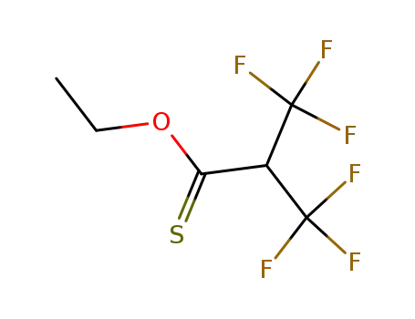 Molecular Structure of 867-93-6 (Propanethioic acid, 3,3,3-trifluoro-2-(trifluoromethyl)-, O-ethyl ester)