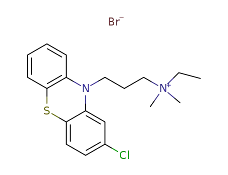 Molecular Structure of 153871-17-1 (3-(2-chloro-10H-phenothiazin-10-yl)-N-ethyl-N,N-dimethylpropan-1-aminium bromide)