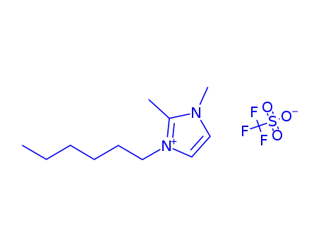 Molecular Structure of 797789-01-6 (1-HEXYL-2,3-DIMETHYLIMIDAZOLIUM TRIFLUOROMETHANSULFONATE)