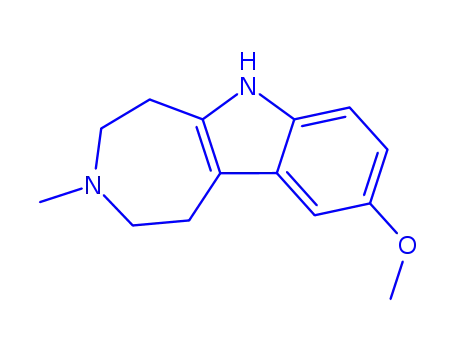 Molecular Structure of 802581-10-8 (Azepino[4,5-b]indole,1,2,3,4,5,6-hexahydro-9-methoxy-3-methyl-(8CI))