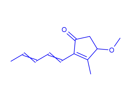 Molecular Structure of 808735-48-0 (2-Cyclopenten-1-one,4-methoxy-3-methyl-2-(1,3-pentadienyl)-,(+)-(7CI))