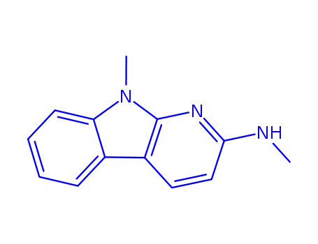 Molecular Structure of 802032-35-5 (9H-Pyrido[2,3-b]indole,9-methyl-2-(methylamino)-(8CI))