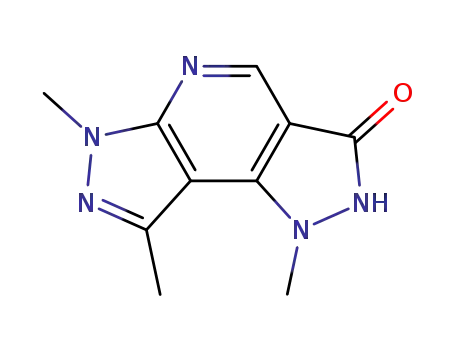 Molecular Structure of 81153-35-7 (1,6,8-TRIMETHYL-1,2,3,6-TETRAHYDRODIPYRAZOLO[3,4-B:3,4-D]PYRIDIN-3-ONE)