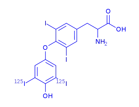 Molecular Structure of 80945-46-6 (O-[4-hydroxy-3-iodo-5-(~125~I)iodophenyl]-3,5-diiodo-L-tyrosine)