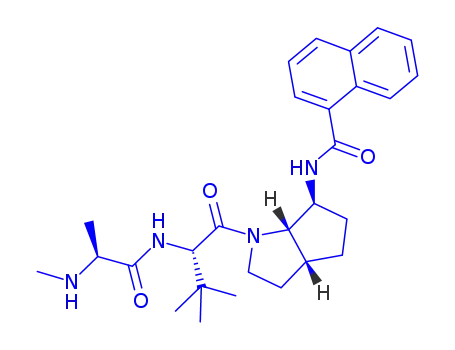 Molecular Structure of 866467-28-9 (1-Naphthalenecarboxamide, N-[(3aR,6S,6aS)-octahydro-1-(N-methyl-L-alanyl-3-methyl-L-valyl)cyclopenta[b]pyrrol-6-yl]-)