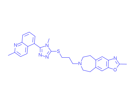 5H-Oxazolo[4,5-h][3]benzazepine, 6,7,8,9-tetrahydro-2-methyl-7-[3-[[4-methyl-5-(2-methyl-5-quinolinyl)-4H-1,2,4-triazol-3-yl]thio]propyl]-