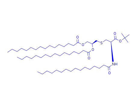 Molecular Structure of 87363-03-9 (3-(3-tert-butoxy-3-oxo-2-palmitamidopropylthio)propane-1,2-diyl dipalmitate)