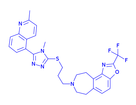 6H-Oxazolo[4,5-g][3]benzazepine, 7,8,9,10-tetrahydro-8-[3-[[4-methyl-5-(2-methyl-5-quinolinyl)-4H-1,2,4-triazol-3-yl]thio]propyl]-2-(trifluoromethyl)-