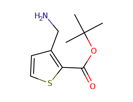 Molecular Structure of 887594-90-3 (3-AMINOMETHYL-THIOPHENE-2-CARBOXYLIC ACID TERT-BUTYL ESTER)