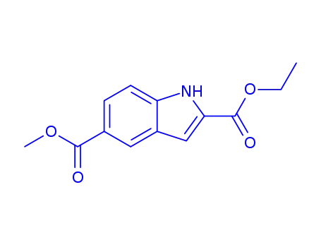 Molecular Structure of 884494-66-0 (Indole-2,5-dicarboxylic acid 2-ethyl ester 5-methyl ester)