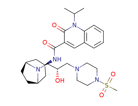 3-Quinolinecarboxamide, 1,2-dihydro-N-[(3-endo)-8-[(2S)-2-hydroxy-3-[4-(methylsulfonyl)-1-piperazinyl]propyl]-8-azabicyclo[3.2.1]oct-3-yl]-1-(1-methylethyl)-2-oxo-