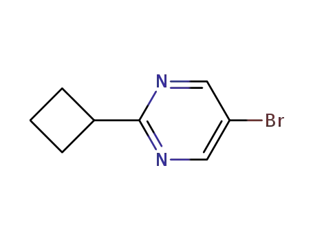 Molecular Structure of 893567-22-1 (5-Bromo-2-(cyclobutyl)pyrimidine)