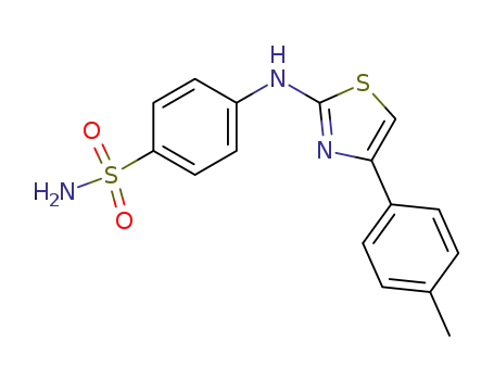 Molecular Structure of 66121-83-3 (Benzenesulfonamide, 4-[[4-(4-methylphenyl)-2-thiazolyl]amino]-)