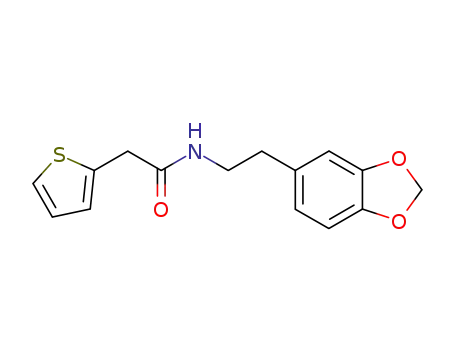 Molecular Structure of 92851-34-8 (N-(2-(benzo[d][1,3]dioxol-5-yl)ethyl)-2-(thiophen-2-yl)acetamide)