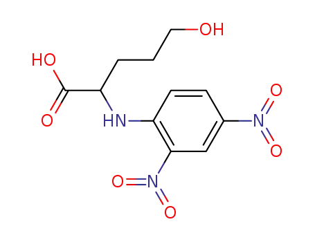 Molecular Structure of 108541-01-1 (2-(2,4-dinitro-anilino)-5-hydroxy-valeric acid)