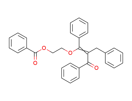 Molecular Structure of 62973-39-1 (2-Propen-1-one,
3-[2-(benzoyloxy)ethoxy]-1,3-diphenyl-2-(phenylmethyl)-)