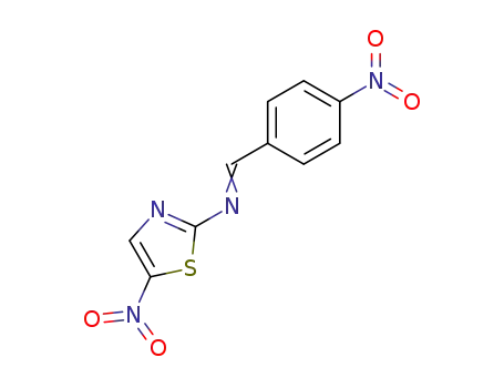 Molecular Structure of 62878-70-0 (2-Thiazolamine, 5-nitro-N-[(4-nitrophenyl)methylene]-)