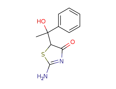 Molecular Structure of 35610-67-4 (2-amino-5-(1-hydroxy-1-phenyl-ethyl)-thiazol-4-one)