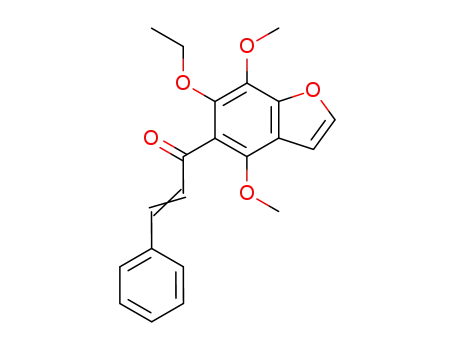 Molecular Structure of 62062-06-0 (2-Propen-1-one, 1-(6-ethoxy-4,7-dimethoxy-5-benzofuranyl)-3-phenyl-)