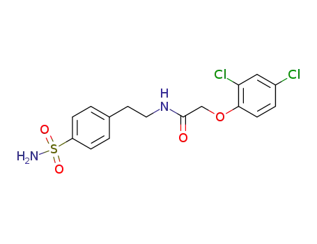 Molecular Structure of 25199-38-6 (2-(2,4-Dichloro-phenoxy)-N-[2-(4-sulfamoyl-phenyl)-ethyl]-acetamide)