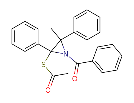 Molecular Structure of 89873-97-2 (Ethanethioic acid, S-(1-benzoyl-3-methyl-2,3-diphenyl-2-aziridinyl) ester)