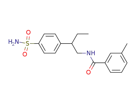 Molecular Structure of 54198-69-5 (3-Methyl-N-[2-(4-sulfamoyl-phenyl)-butyl]-benzamide)