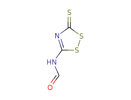 Molecular Structure of 50499-84-8 (Formamide, N-(3-thioxo-3H-1,2,4-dithiazol-5-yl)-)