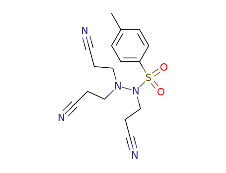 Molecular Structure of 16019-18-4 (N,N,N'-Tris-(2-cyan-aethyl)-N'-p-toluolsulfonylhydrazin)